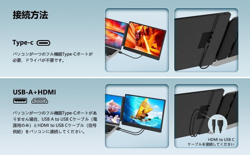 14インチ ノートパソコン用モニター デュアルモニター デュアルディスプレイ