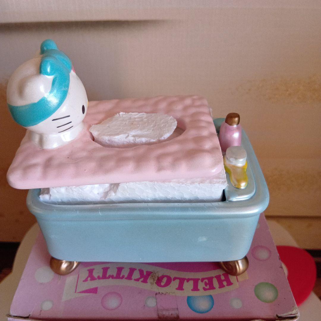レア　サンリオ キティ　 陶器ミニティッシュケース　ピンク✖ブルー新品