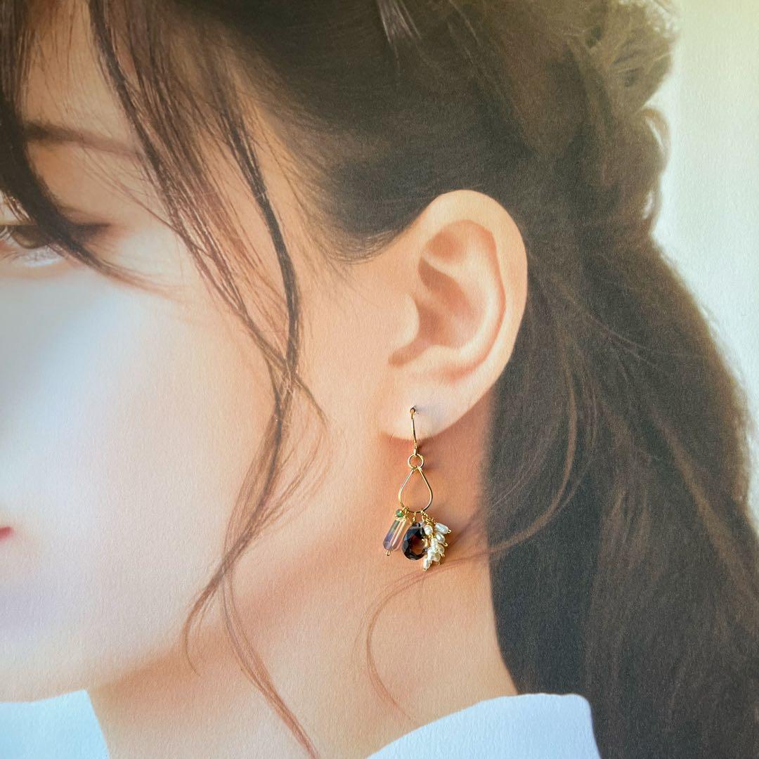 1541 スモーキークォーツピアス