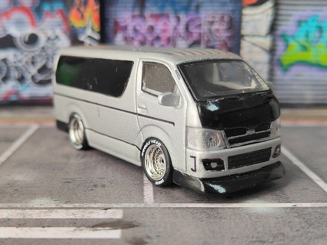ホットウィールカスタム トヨタ ハイエース 京商1/64 ✩深リム☆トミカ改造
