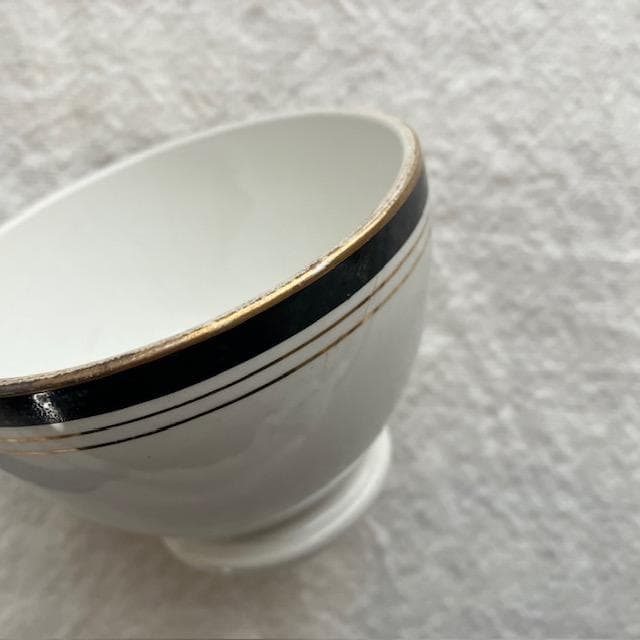 レア◆サルグミンヌ金彩ｘ黒ティーボウル＃カフェオレボウルクレイユモントロージアン