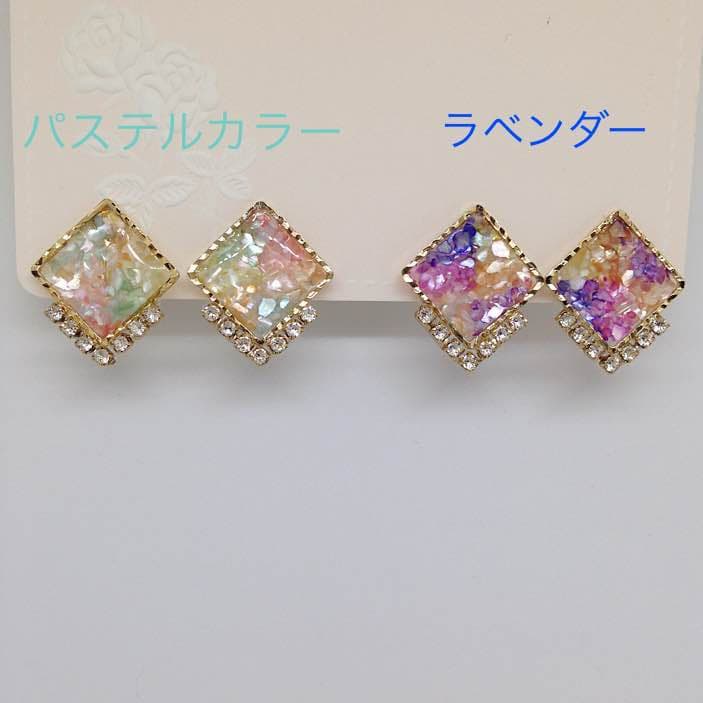 シェルとストーンのearring