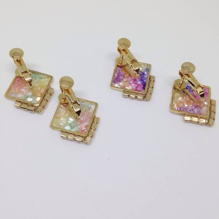 シェルとストーンのearring