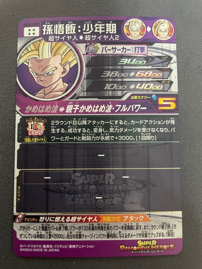ドラゴンボールヒーローズ　um12-sec3 孫悟飯少年期