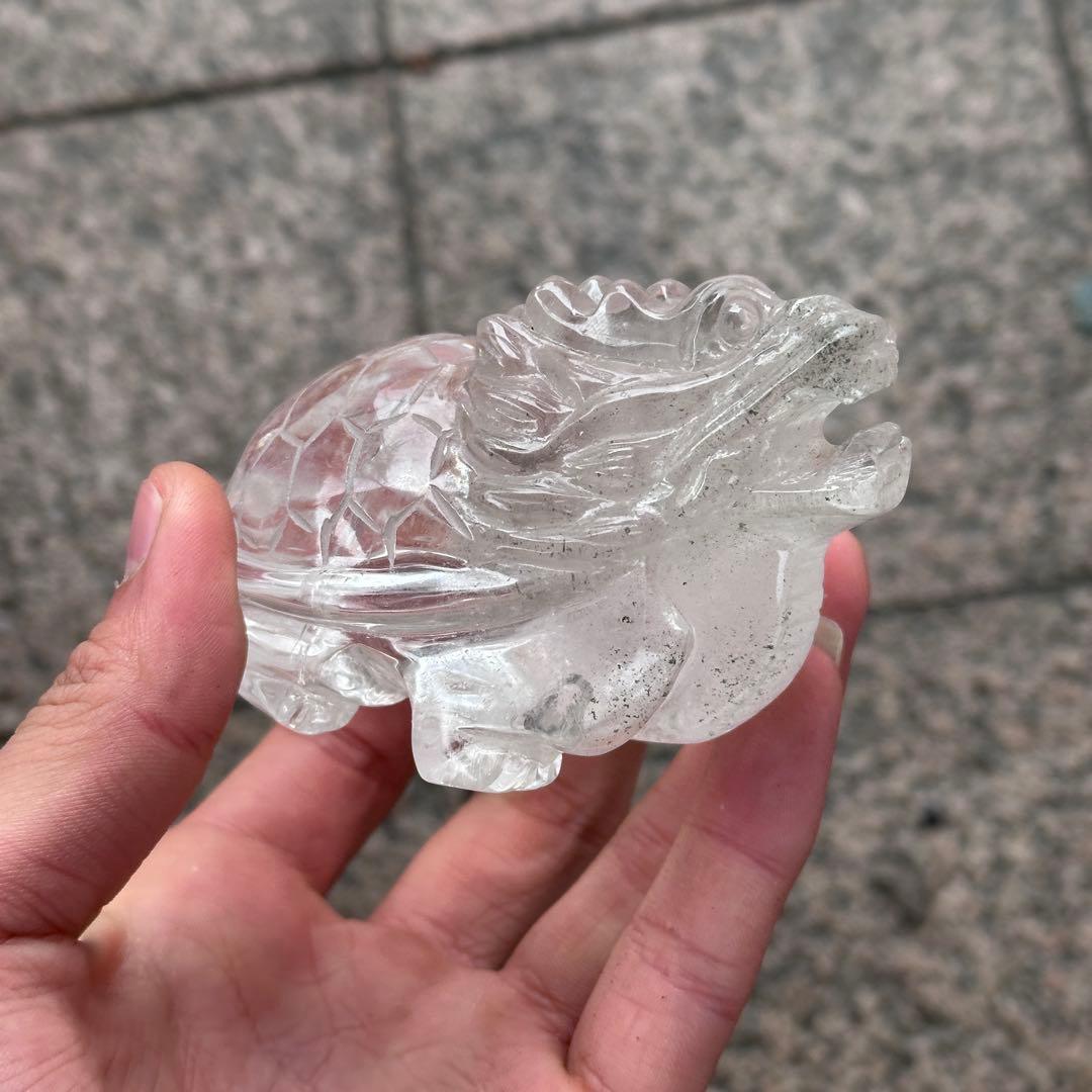 天然石水晶のロングイ　置物　ご購入前に在庫確認必要G.854