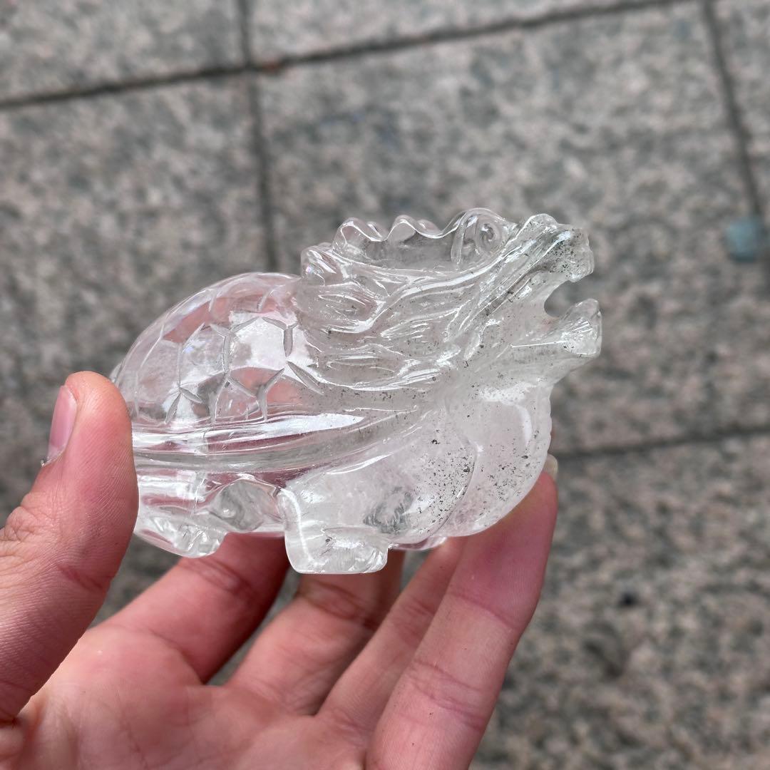 天然石水晶のロングイ　置物　ご購入前に在庫確認必要G.854
