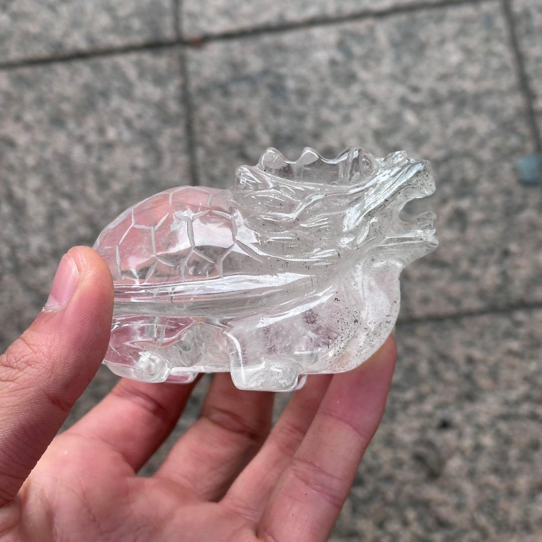 天然石水晶のロングイ　置物　ご購入前に在庫確認必要G.854