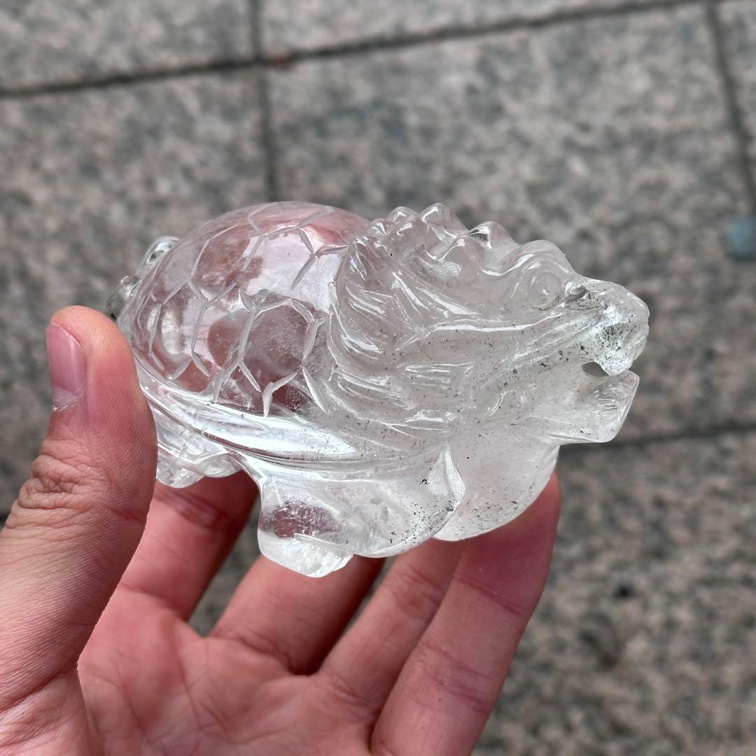 天然石水晶のロングイ　置物　ご購入前に在庫確認必要G.854