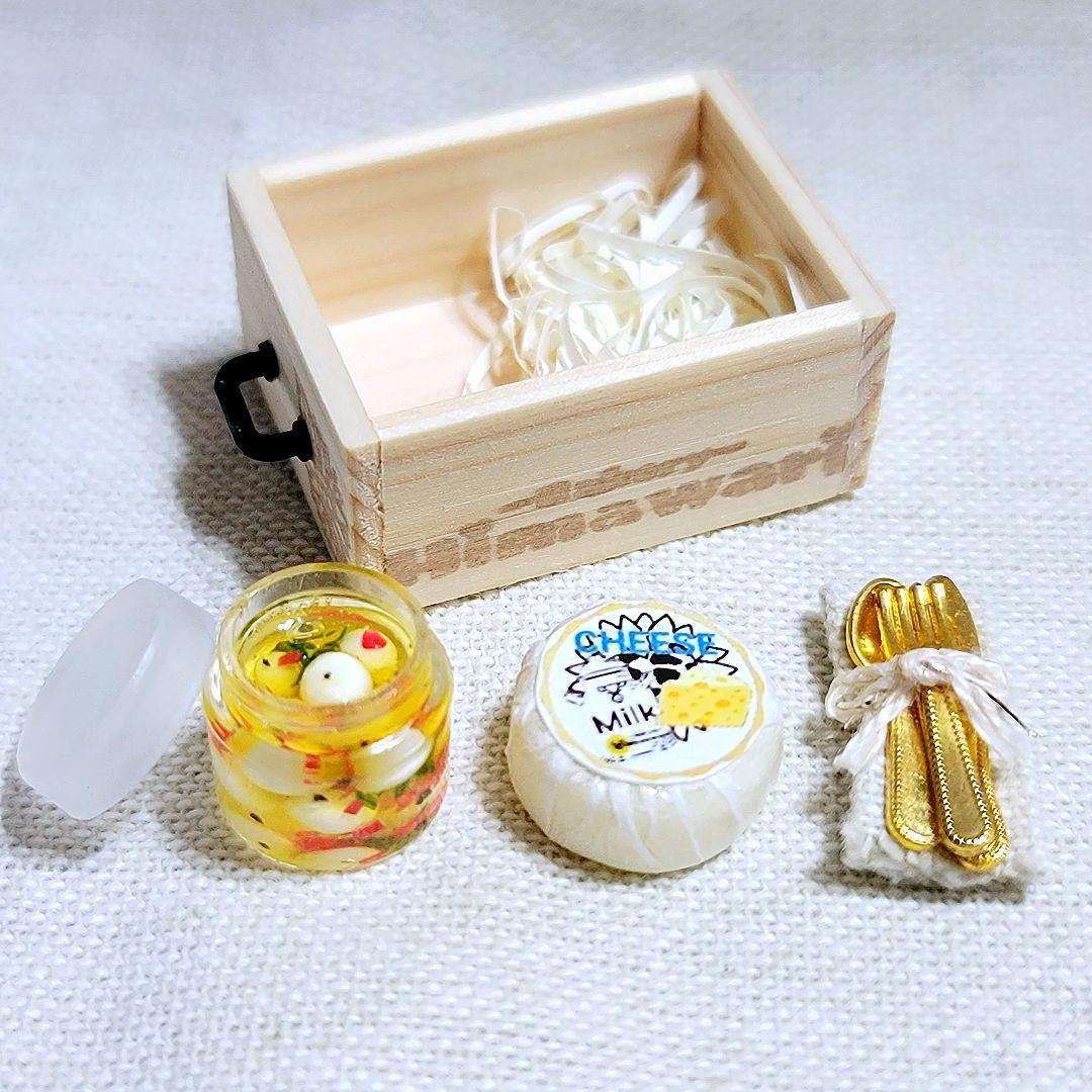 ミニチュアフード☆ミニチュアパン☆ワイン箱セット