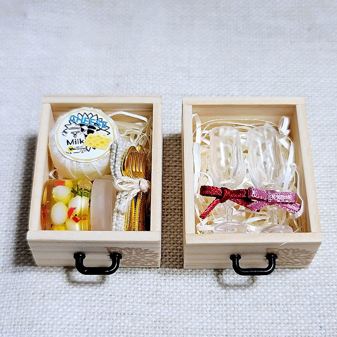 ミニチュアフード☆ミニチュアパン☆ワイン箱セット