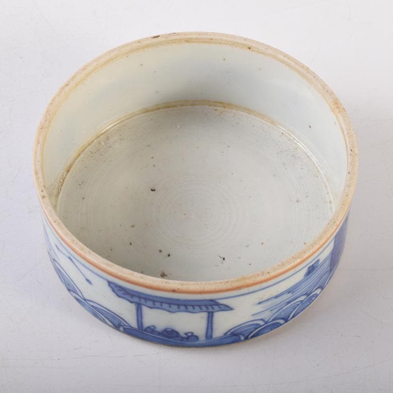 伊万里焼　古伊万里　染付　山水人物文　二段重箱　時代合わせ箱　C　7472