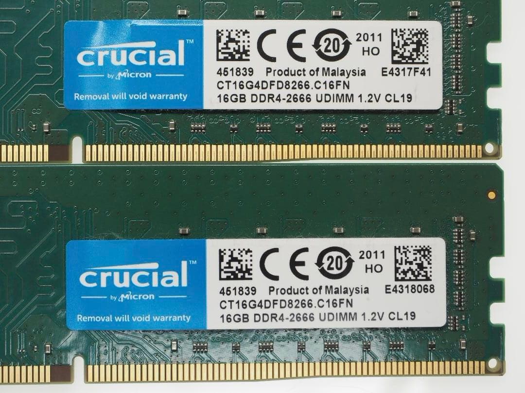 crucial DDR4 2666　32GB（16GB×2枚）