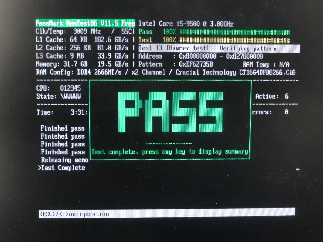 crucial DDR4 2666　32GB（16GB×2枚）