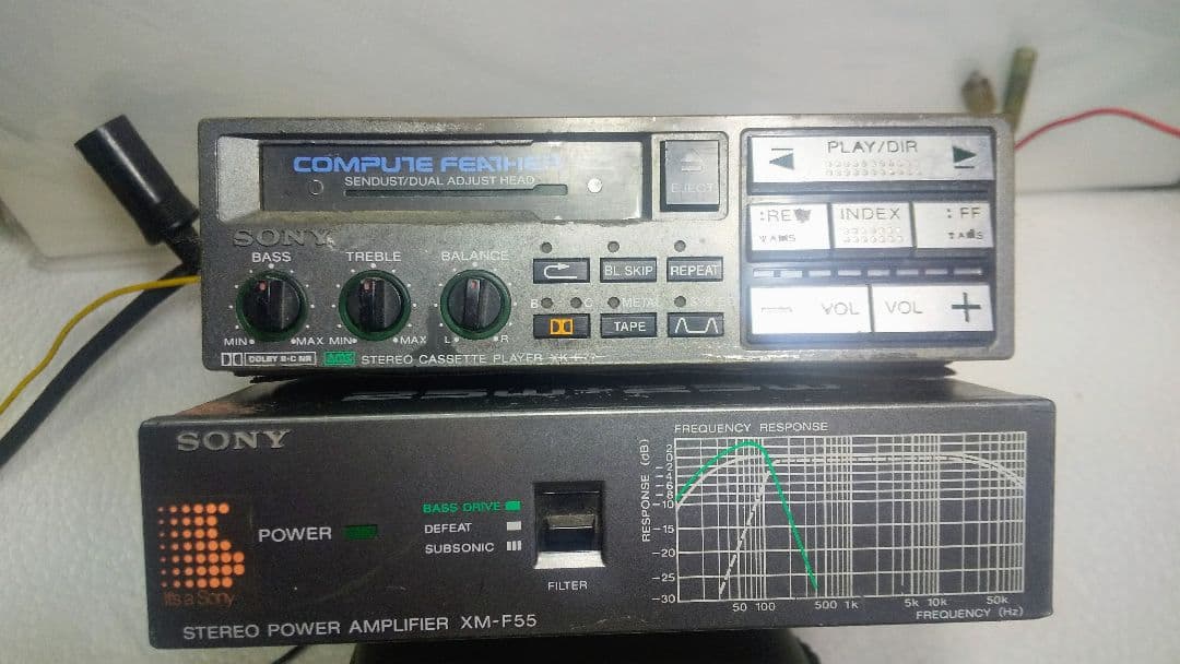 SONY ステレオカセットプレーヤー XK-F77 + パワーアンプXM-F55