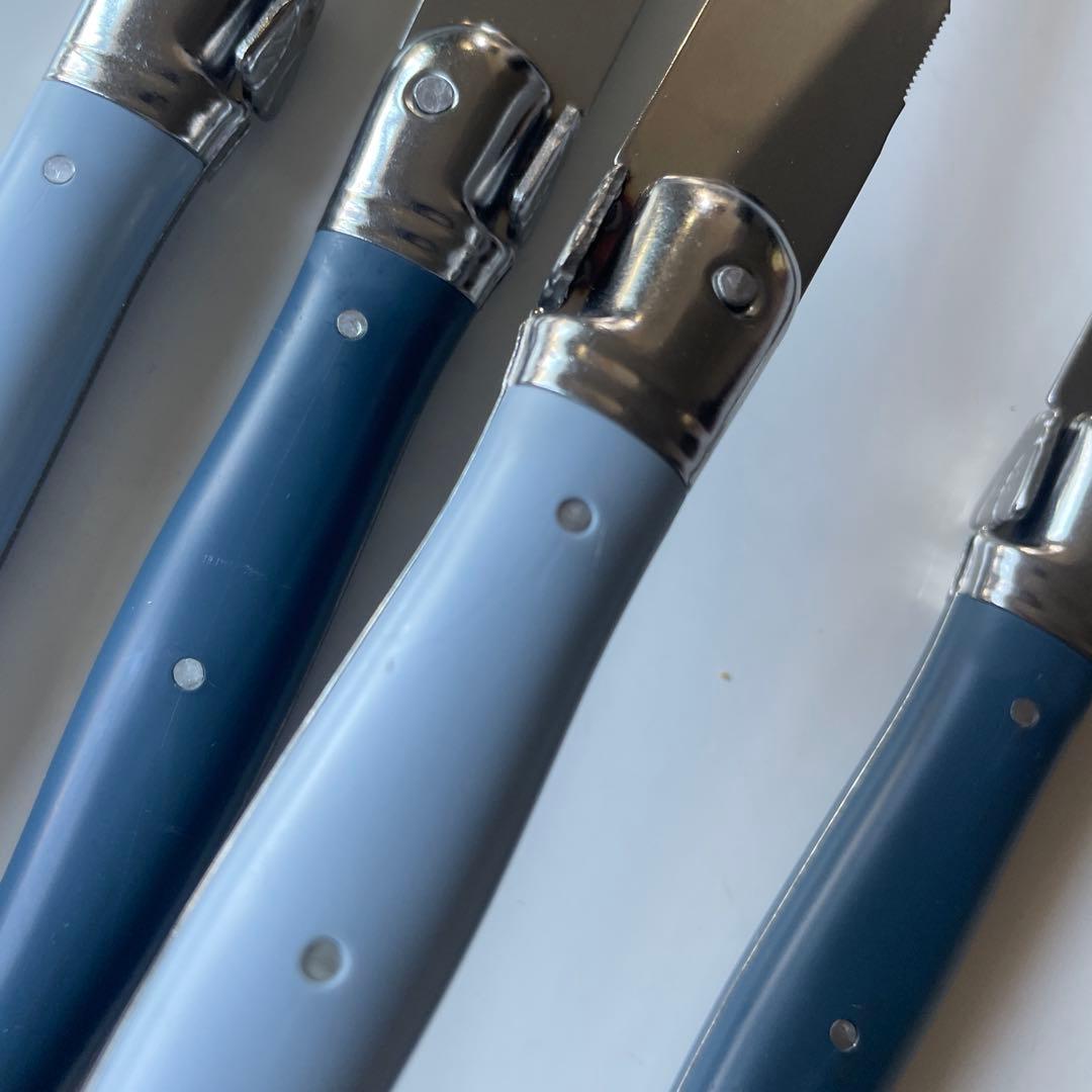 ラギオール　フランス製　ジャンデュポ　テーブルナイフ　ブルー