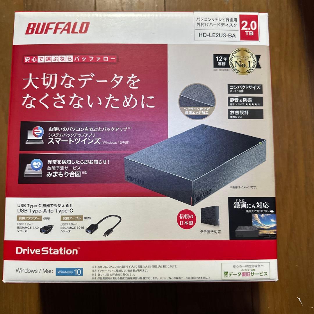 BUFFALO 2TB テレビ録画用ハードディスク HD-LE2U3-BA