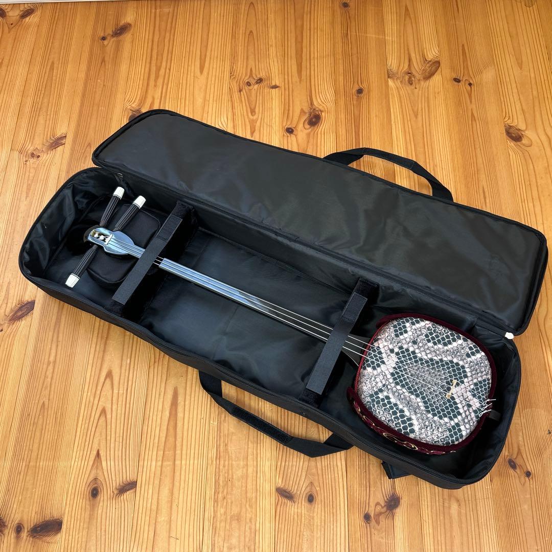 【超美品】ペグカラクイ三線　人工皮