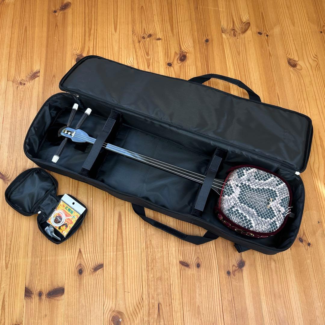 【超美品】ペグカラクイ三線　人工皮