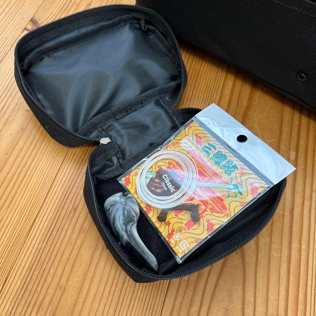 【超美品】ペグカラクイ三線　人工皮