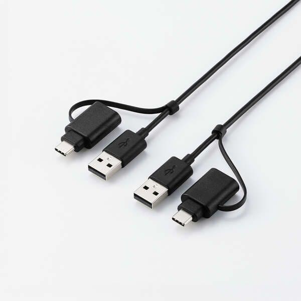 ELECOM USB Type-C変換アダプター付きリンクケーブル×２本セット