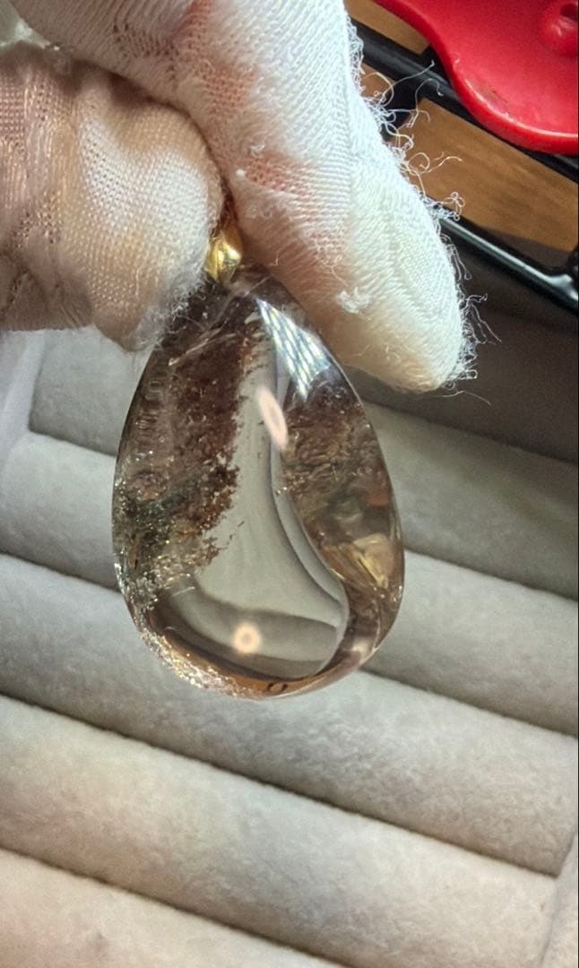 在庫処分！天然高透明四季ガーデンクォーツペンダントトップ金具s925刻大きめ6個
