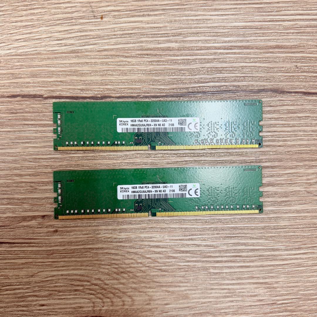 【SKhynix】 DDR4-3200AA 16GB メモリ2枚セット計32GB