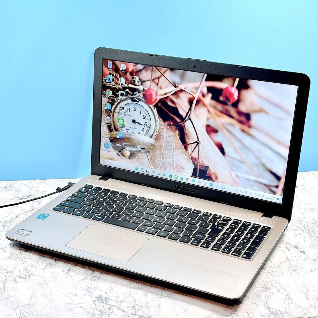 初心者におすすめ✨Win11✨オフィス✨カメラ✨ASUS✨ブラックノートパソコン