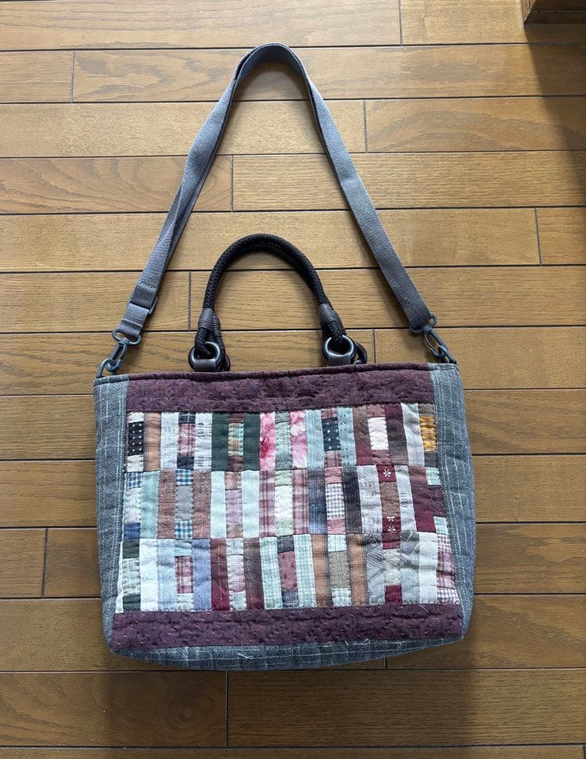 パッチワーク　ハンドメイド　先染めバック❗️