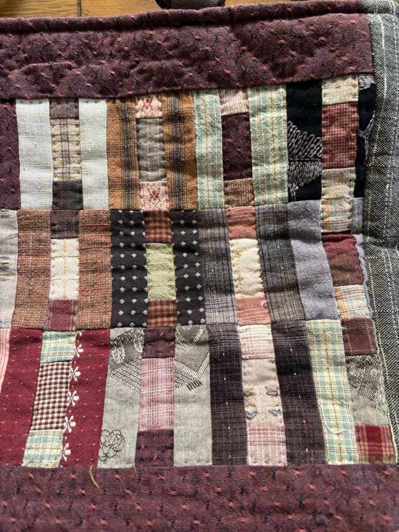 パッチワーク　ハンドメイド　先染めバック❗️