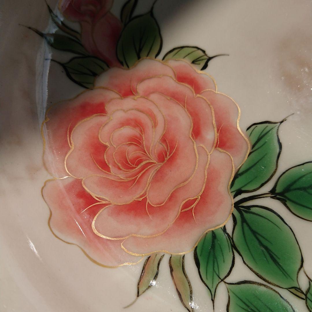 清水焼 京焼 薔薇 土淵陶葊 陶あん とうあん 器 皿 鉢 中鉢 深皿　/萩焼