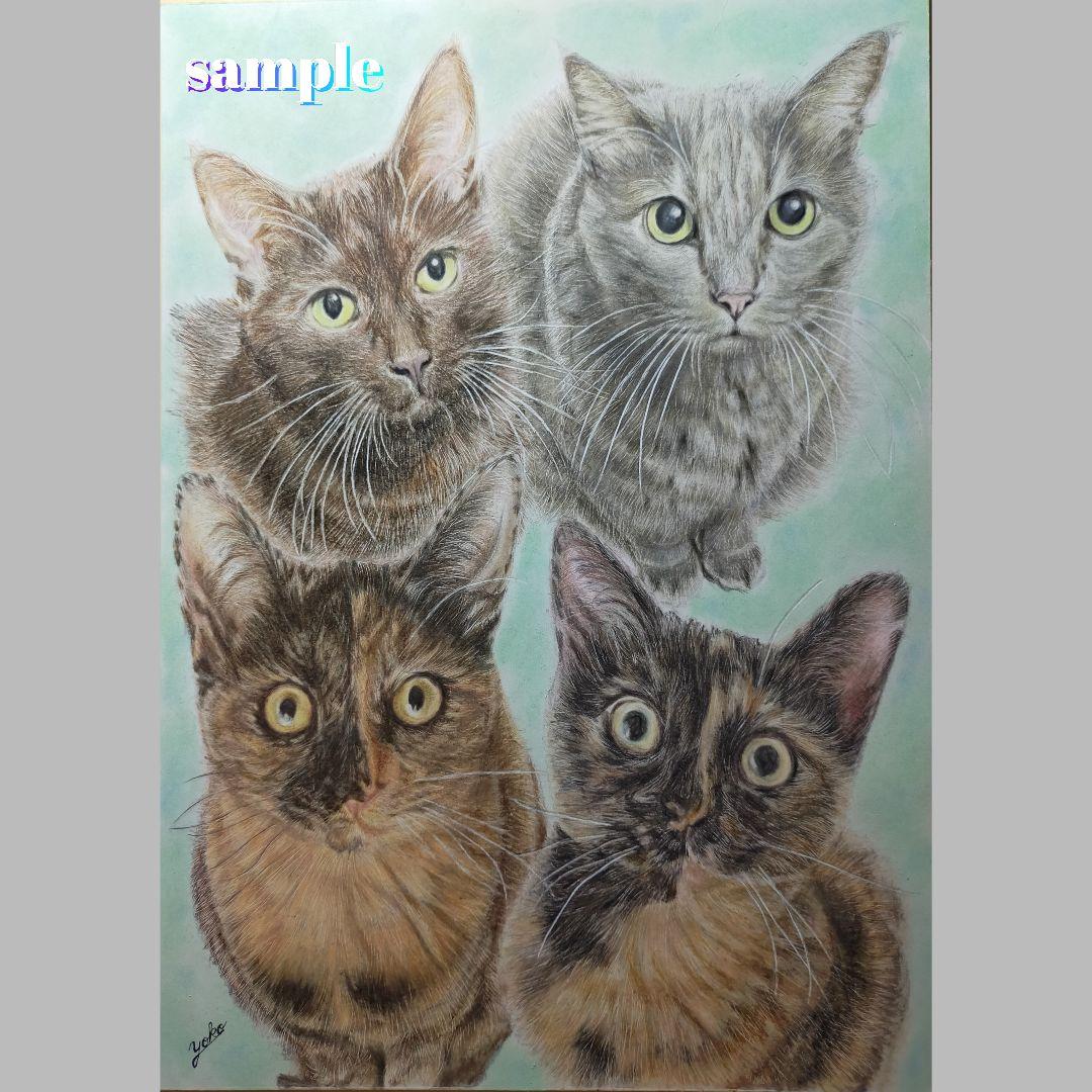 色鉛筆画✭愛猫愛犬✭ペット似顔絵　肖像画　イラスト　注文オーダー　受付ページ 2
