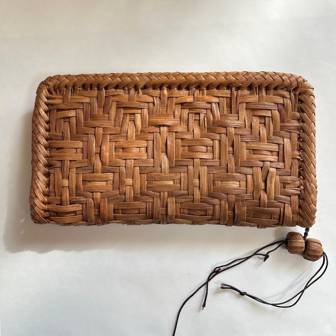 新品未使用 山葡萄 やまぶどう チャーム付き長財布/網代編み