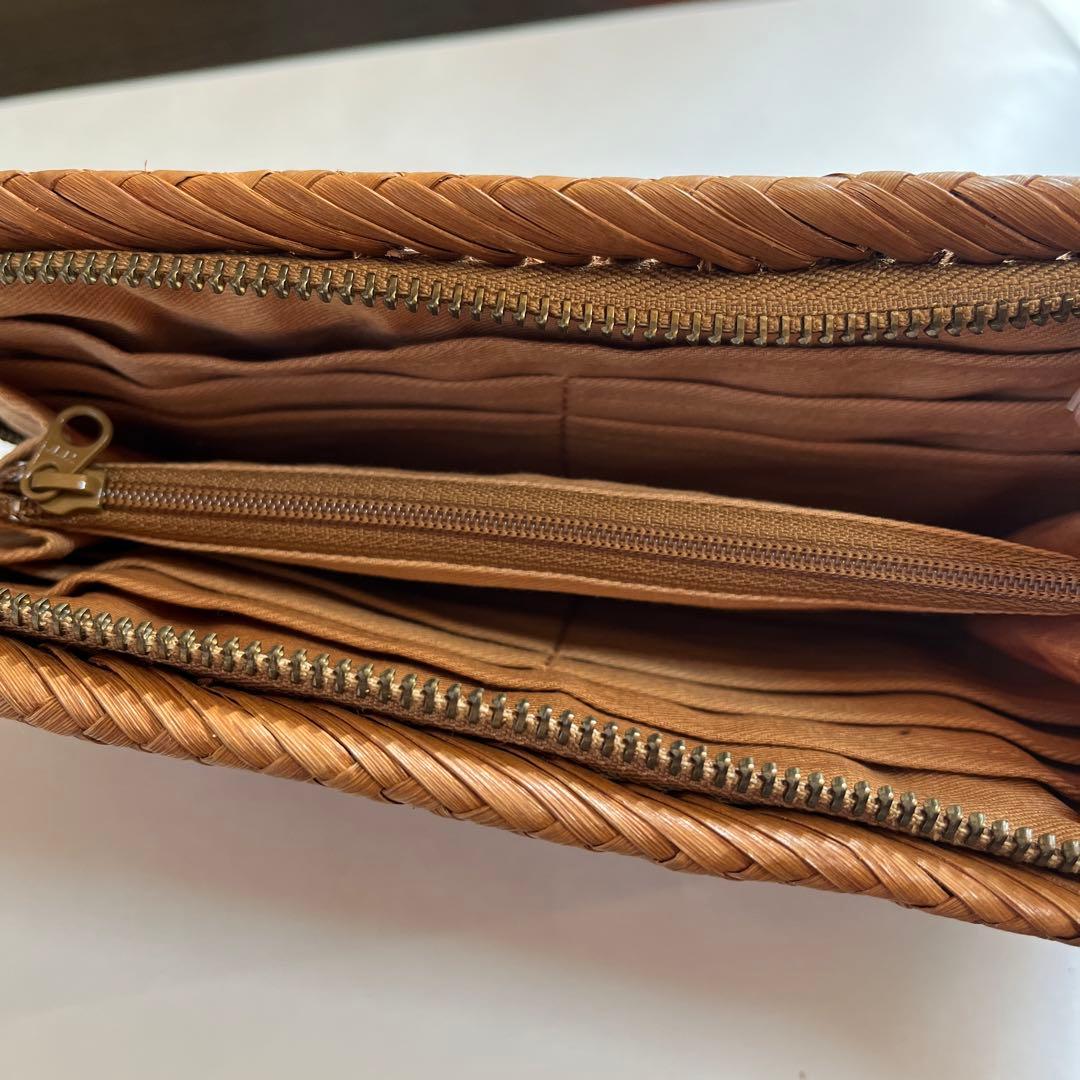 新品未使用 山葡萄 やまぶどう チャーム付き長財布/網代編み