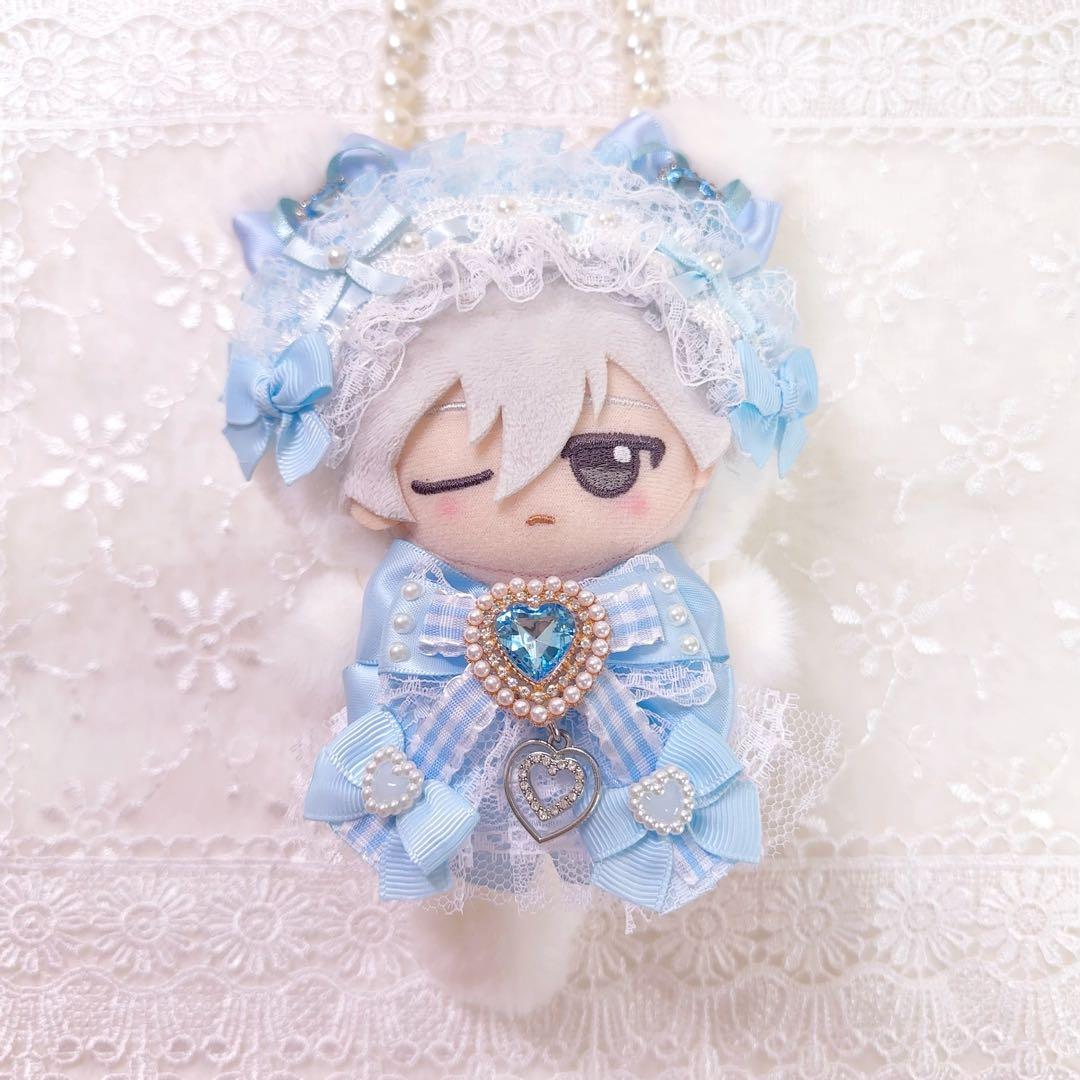 いつぬい　ぬい服　ちびぐるみ　水色　ねこ　白　あんスタ　ロリータ