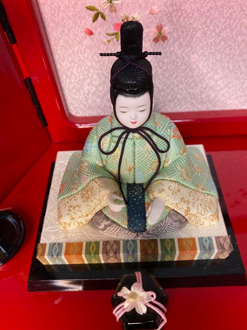 東京久月監製　雛人形　一秀作　江戸木目込人形　親王五人飾り(三人官女付)二段飾り