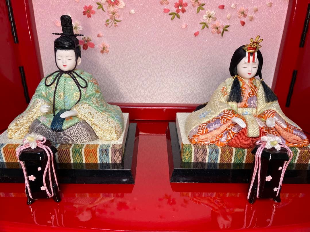 東京久月監製　雛人形　一秀作　江戸木目込人形　親王五人飾り(三人官女付)二段飾り