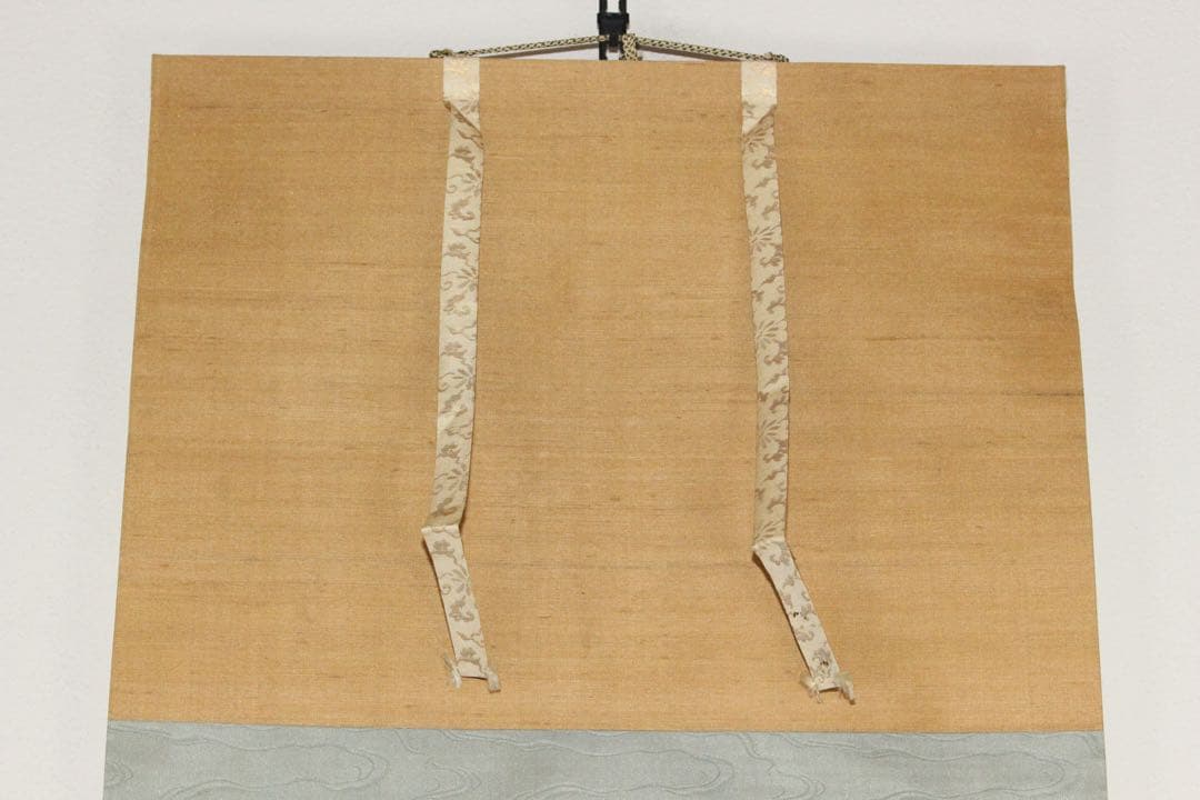 No5521 掛軸　在名　田中松峰　寿老人　彩色絹本　合箱　縁起物　送料無料