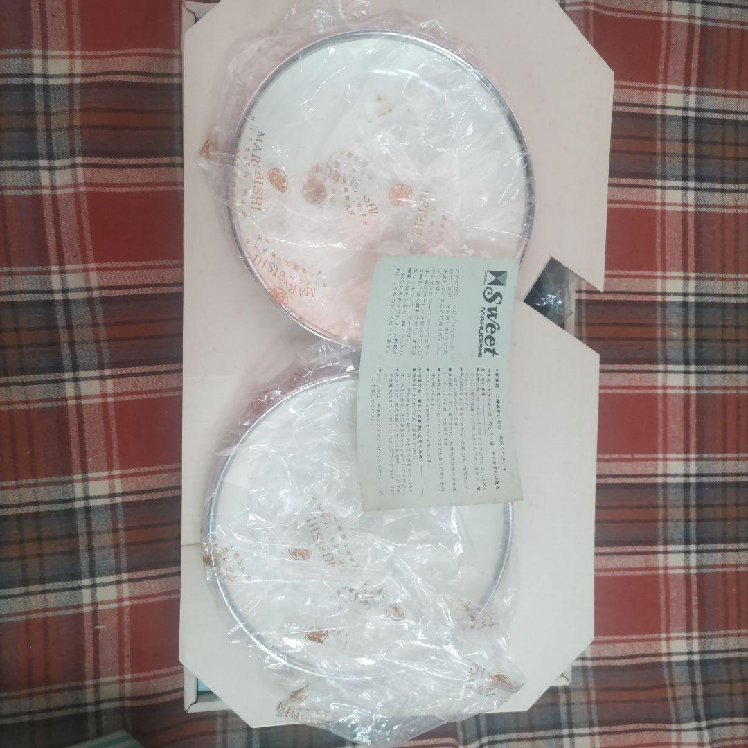 【未使用】昭和レトロ マルビシ ホーロー鍋セット 花柄 ポップ 当時物