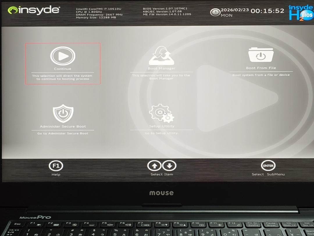 mouse MPro NB410Z 10世代 i7 フルHD 256G 12G