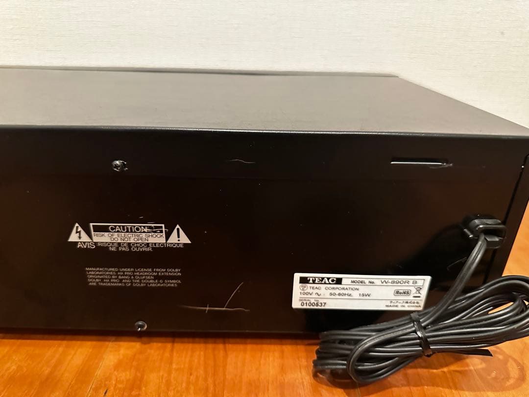 【動作確認済】ダブルカセットデッキ　TEAC　W-890R　ブラック 黒