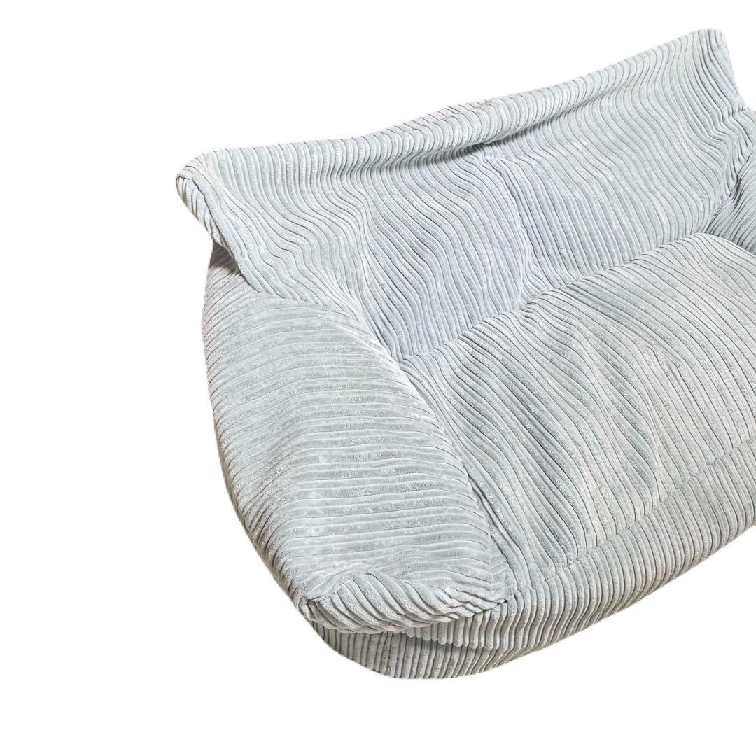 loungepug ビーズクッションソファ クラシックコーデュロイベビーブルー