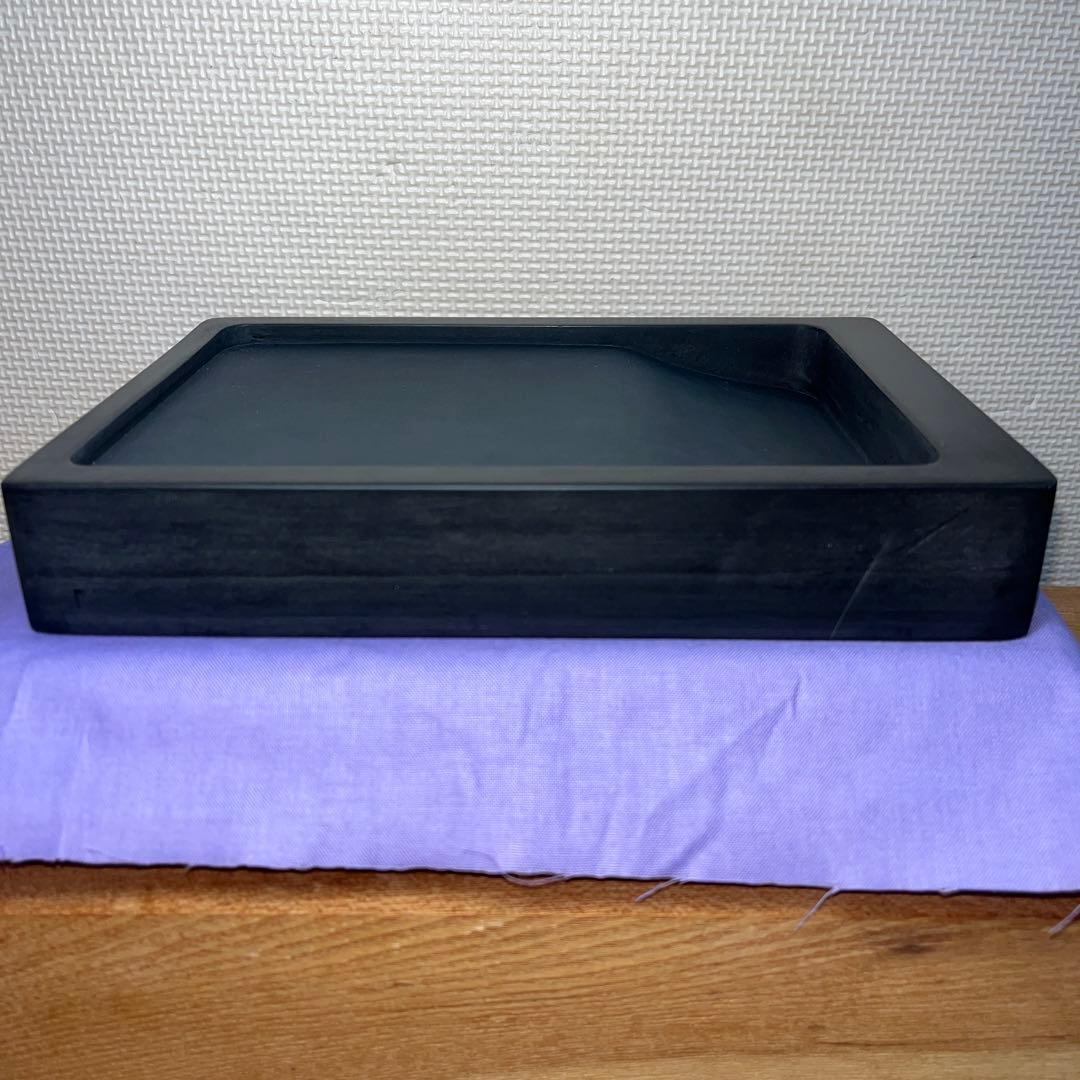 ⭕️雨端硯　鰍沢　文明堂　大型長方研　七寸大　2.3kg超　大作に適応