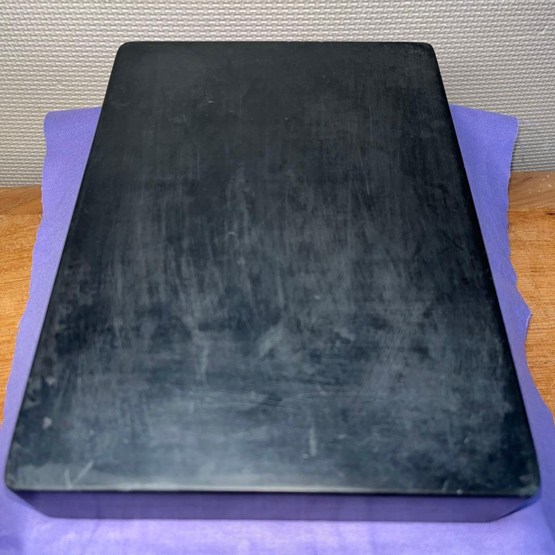 ⭕️雨端硯　鰍沢　文明堂　大型長方研　七寸大　2.3kg超　大作に適応