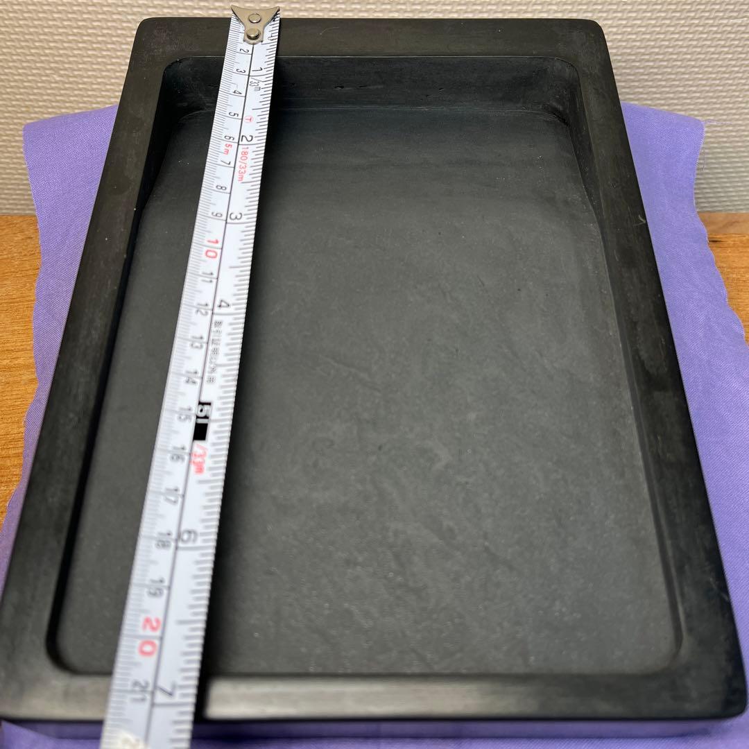 ⭕️雨端硯　鰍沢　文明堂　大型長方研　七寸大　2.3kg超　大作に適応