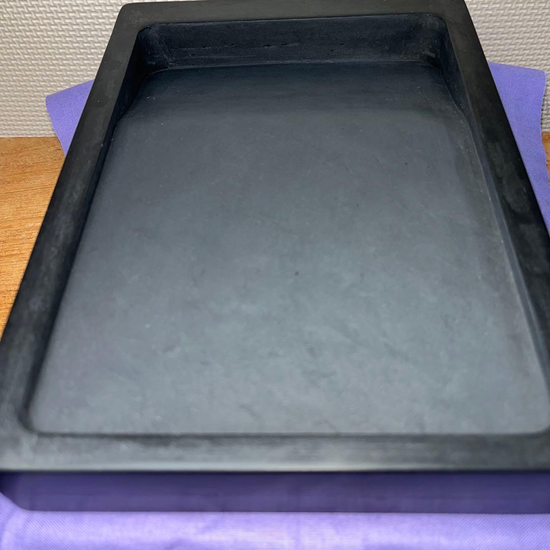 ⭕️雨端硯　鰍沢　文明堂　大型長方研　七寸大　2.3kg超　大作に適応