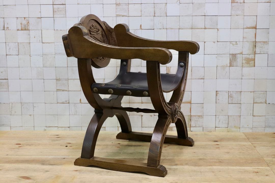 GMIK396A○サボナローラ ダンテスカチェア ヴィンテージ モダン 革張り