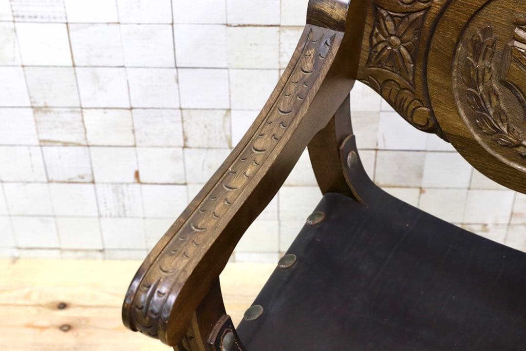 GMIK396A○サボナローラ ダンテスカチェア ヴィンテージ モダン 革張り