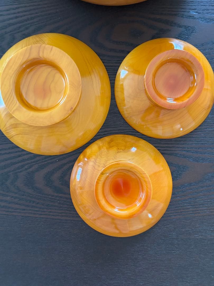 希少　天然木ひのき　茶ひつ　菓子器3点セット