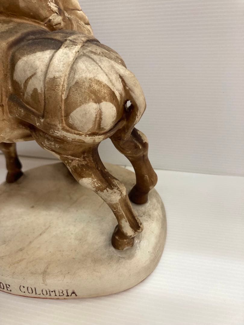 ゴメス人形 コロンビア 陶器の農夫と牛の彫刻　喫茶店　レトロ