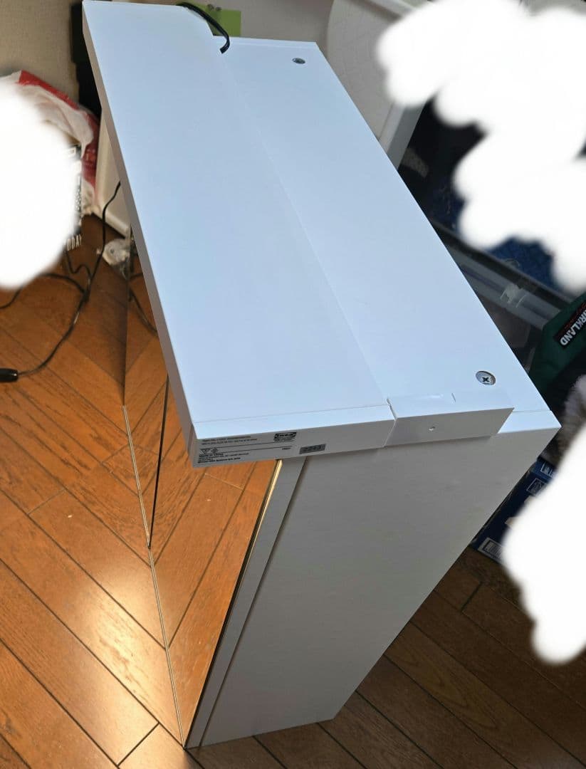IKEA ミラーキャビネット　LEDライトセット　二面鏡　洗面鏡